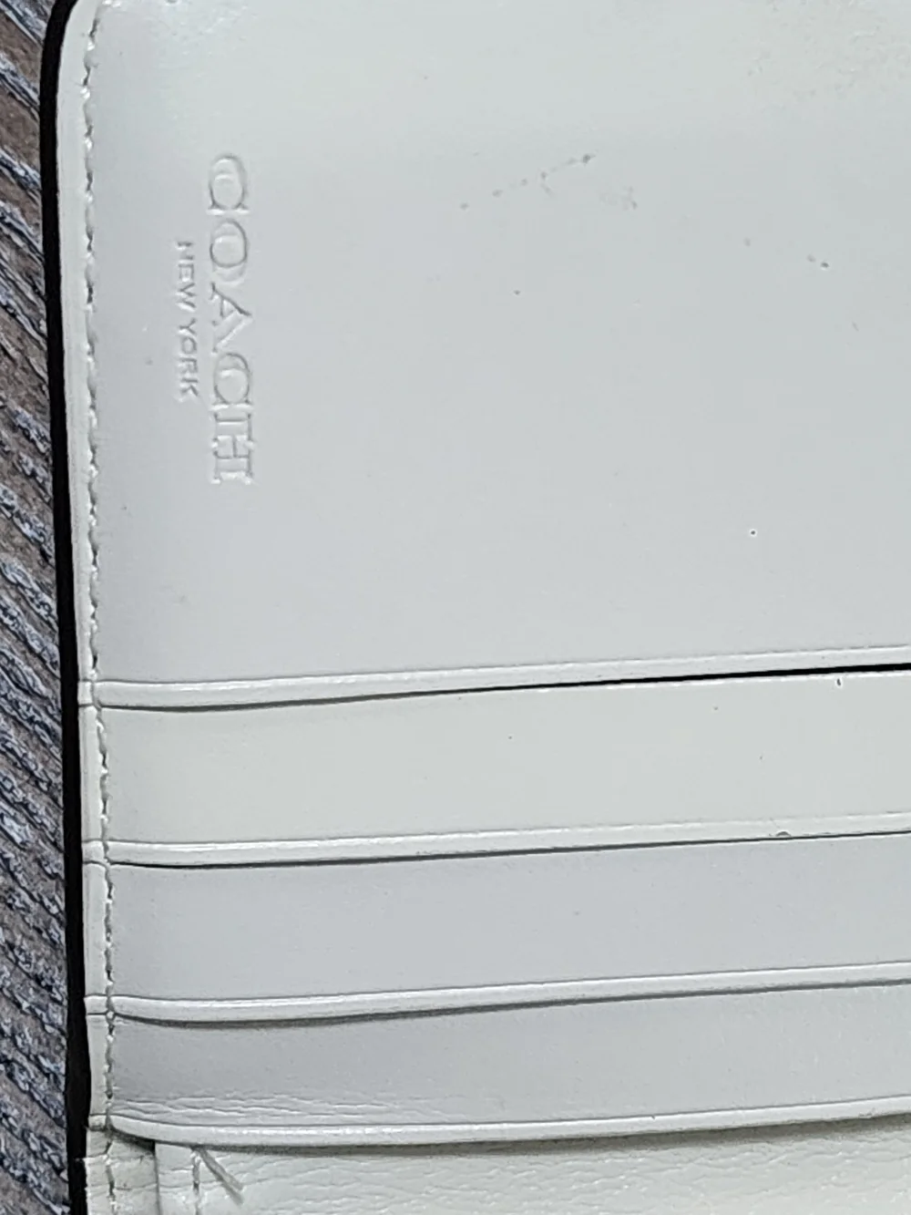Coach White Studded Leather Compact Wallet - Picture 9 of 10